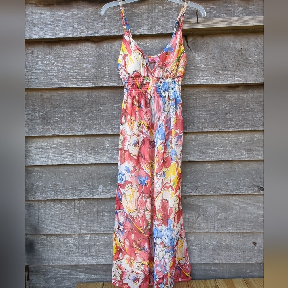 ♨️🌹 Floral Maxi Dress Spaghetti Straps Polyester Soft - Summer Attire - Picture 7 of 16